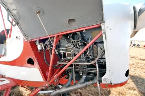 Engine of a Tiger Moth aircraft Stock Photos