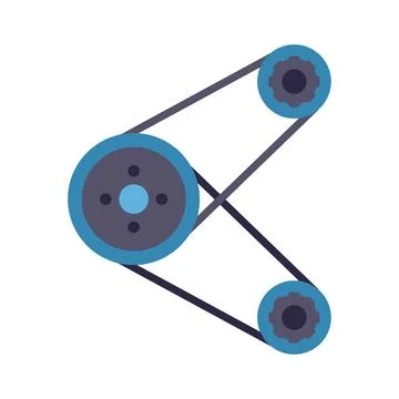 Engine timing belt system with pulleys and gears illustration Stock Illustration