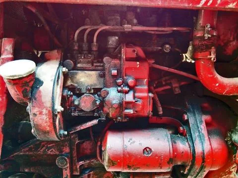 The engine of a tractor Фото