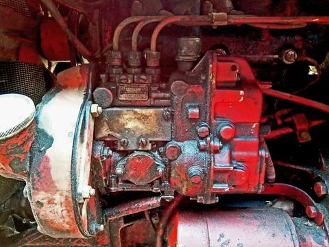 The engine of a tractor 库存照片