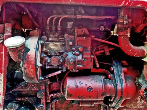 The engine of a tractor Photos