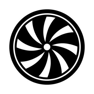 Engine Turbine. Machine Icon Symbol Stock Illustration