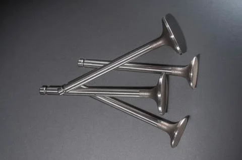 Engine valve black background Stock-Fotos