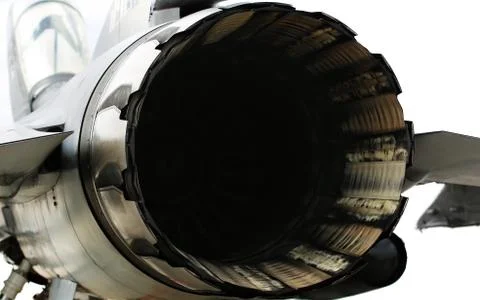 Engine view from the back of f-16 fighter aircraft Foto stock