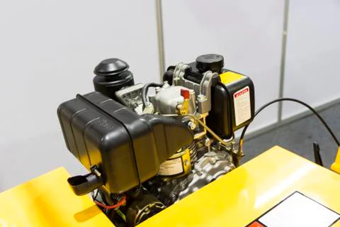 Engine for walker construction roller Stock Photos