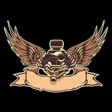 Engine with wings Stock Illustration