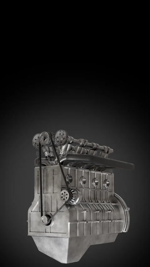 Engine working process shown with close-up detail of parts Stock Footage 323328822