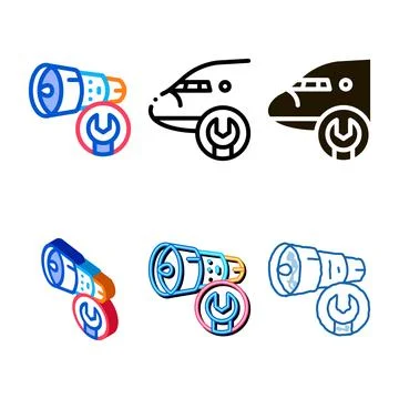 Engine wrench icon vector diversity outline Stock Illustration
