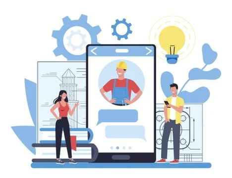 Engineeering online service or platform. professional consultation. Stock Illustration
