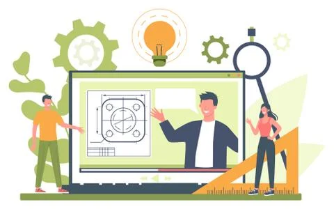 Engineeering online service or platform. Online video tutorial. Stock Illustration