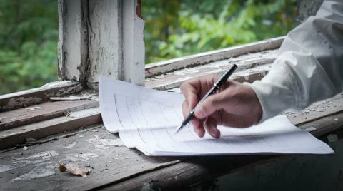 The Engineer Adjusts Working Drawings. Close-Up 動画素材 30441498