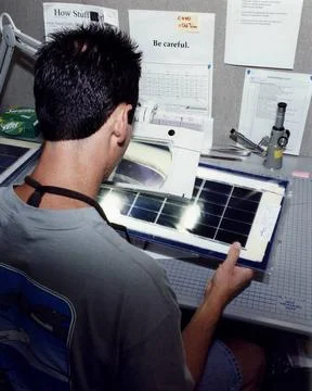 An engineer at AeroVironment s Design Development Center in Simi Valley, C... Stock Photos