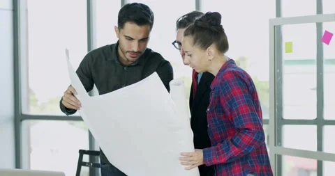Engineer and architect manager planning on table Stock Footage 139956245