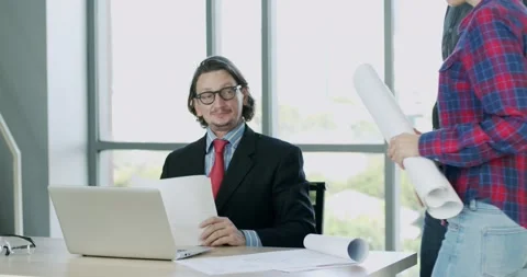Engineer and architect manager planning on table Stock Footage 139956296