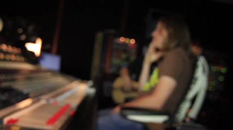 Engineer and bassist in Recording Studio As 06 스톡 동영상 35209352