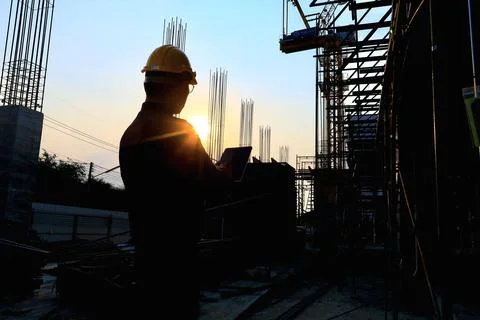 Engineer and building construction. Fotos Stock