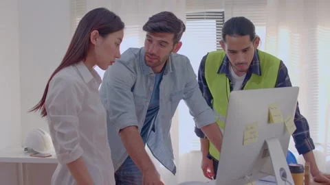 Engineer and business team start up successful planning and meeting Stock Footage 146680192