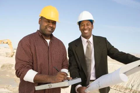 Engineer And Foreman At Construction Site Stock Photos