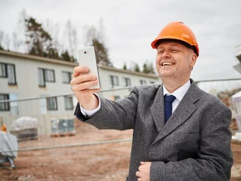 Engineer and selfie Stock Photos