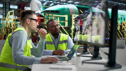 Engineer And Technician Use SCADA Software Stock Footage 346321543