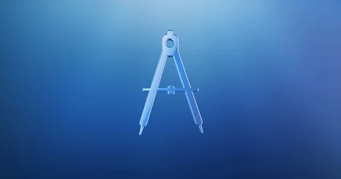 Engineer Architect Compass Blue 3d Icon 動画素材 72285592