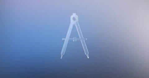 Engineer Architect Compass Glass 3d Icon Stock Footage