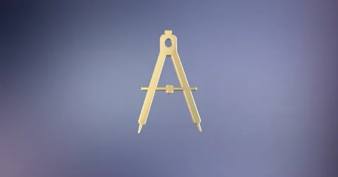 Engineer Architect Compass Gold 3d Icon Stock Footage 68034829
