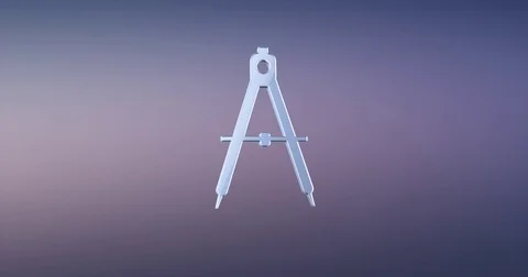 Engineer Architect Compass Silver 3d Icon Stock Footage 72285701