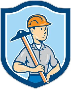 Engineer Architect T-Square Shield Cartoon Illustration of an engineer arc... Stock Photos