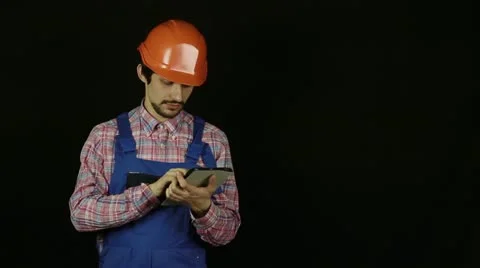 Engineer architect working on the project Stock Footage 21903109