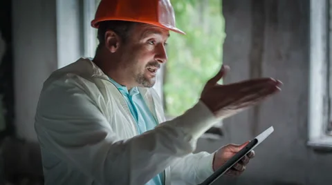 Engineer Argues Calculations Subordinates Stock Footage 30441803