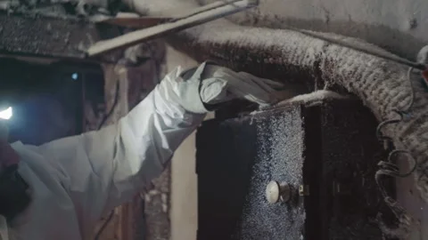 Engineer assesses damaged controls. Inspection uncovers faulty wiring issues Stock Footage 346475914