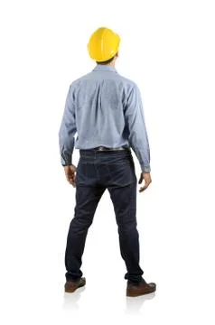 Engineer back view isolated Stock Photos