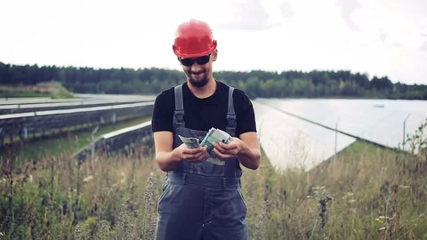 Engineer background solar shows likes Stock Footage 94801139