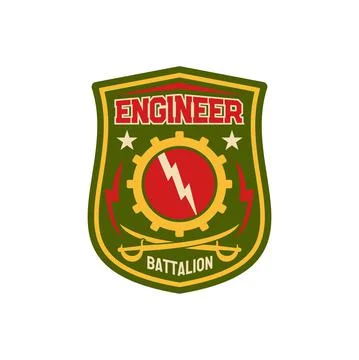 Engineer battalion squadron chevron, fixing repair Stock Illustration