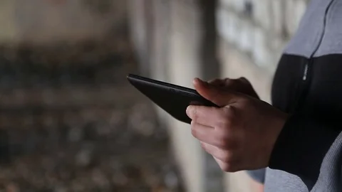Engineer builder examines drafts on a tablet. full hd video Stock Footage 73712931
