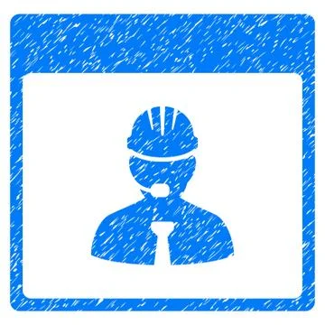 Engineer Calendar Day Grainy Texture Icon Stock Illustration