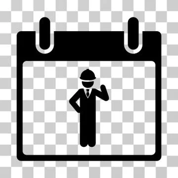 Engineer Calendar Day Vector Icon Illustrazione stock