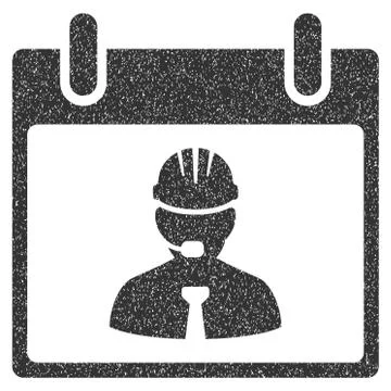 Engineer Calendar Page Grainy Texture Icon 스톡 일러스트