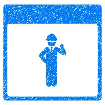 Engineer Calendar Page Grainy Texture Icon 스톡 일러스트