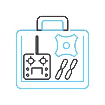 Engineer case line icon, outline symbol, vector illustration, concept sign Stock Illustration