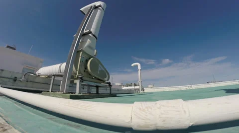 Engineer to check air pollution blower in factory Stockbeeldmateriaal 38495330