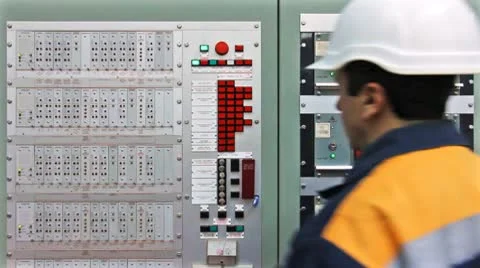 Engineer Check Fire Panel Closeup Stockbeeldmateriaal 10790460