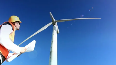 Engineer Checking Blue Prints Видео 36680522