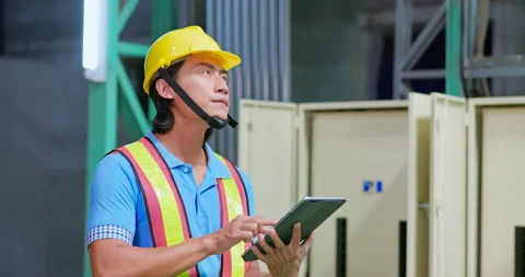 Engineer checking equipment Stock Footage 196574498