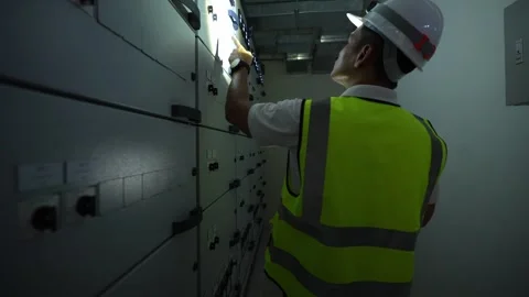 Engineer checking in panel room Stock-Footage 280732572