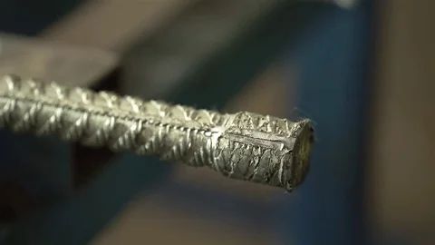 Engineer Checking Steel Bar Size - Close Up Video stock 79083062