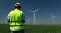 Engineer is Checking, Wind Power, Turbine, Energy Production, Renewable Mill HD Footage