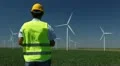 Engineer is Checking, Wind Power, Turbine, Energy Production, Renewable Mill HD Footage