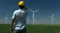 Engineer is Checking, Wind Power, Turbine, Energy Production, Renewable Mill HD Footage